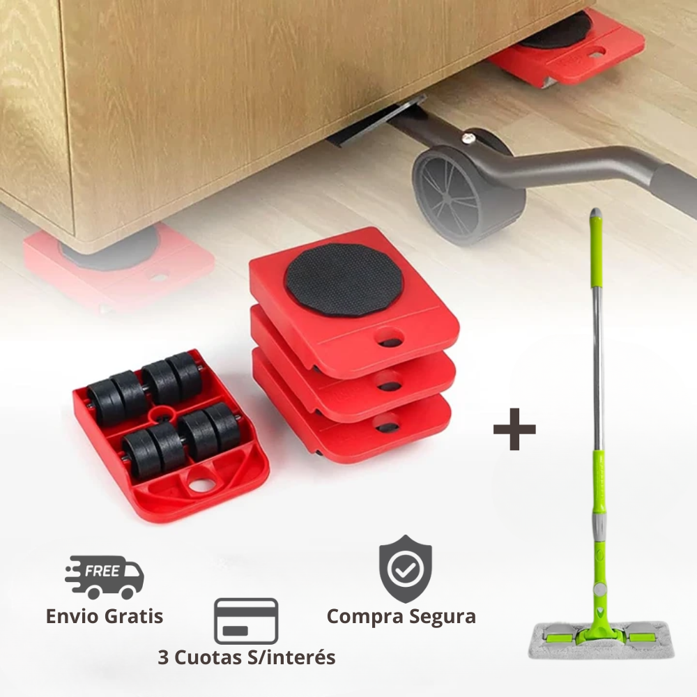 Combo Limpieza: Kit para mover muebles + Mopa 3 en 1